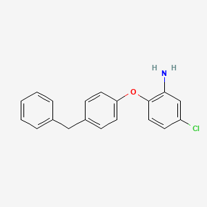 molecular formula C19H16ClNO B3172101 2-(4-Benzylphenoxy)-5-chloroaniline CAS No. 946715-22-6