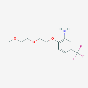 molecular formula C12H16F3NO3 B3172108 2-[2-(2-Methoxyethoxy)ethoxy]-5-(trifluoromethyl)-phenylamine CAS No. 946715-30-6