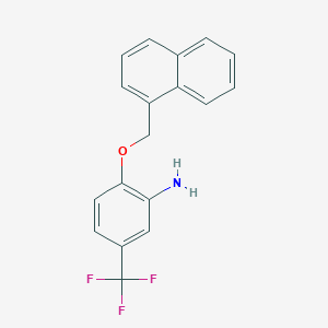 molecular formula C18H14F3NO B3172110 2-(1-Naphthylmethoxy)-5-(trifluoromethyl)aniline CAS No. 946715-33-9
