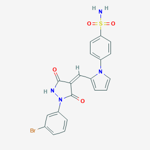 molecular formula C20H15BrN4O4S B317212 4-(2-{[1-(3-bromophenyl)-3,5-dioxo-4-pyrazolidinylidene]methyl}-1H-pyrrol-1-yl)benzenesulfonamide 