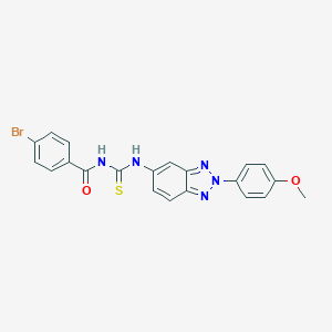 molecular formula C21H16BrN5O2S B317213 N-(4-bromobenzoyl)-N'-[2-(4-methoxyphenyl)-2H-1,2,3-benzotriazol-5-yl]thiourea 