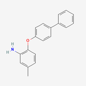 molecular formula C19H17NO B3172158 2-([1,1'-Biphenyl]-4-yloxy)-5-methylaniline CAS No. 946715-94-2