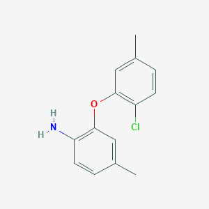 molecular formula C14H14ClNO B3172194 2-(2-Chloro-5-methylphenoxy)-4-methylphenylamine CAS No. 946716-30-9
