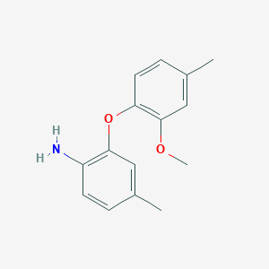 molecular formula C15H17NO2 B3172227 2-(2-Methoxy-4-methylphenoxy)-4-methylphenylamine CAS No. 946716-57-0