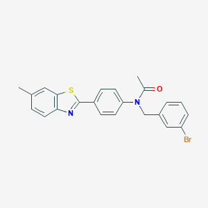 molecular formula C23H19BrN2OS B317223 N-(3-bromobenzyl)-N-[4-(6-methyl-1,3-benzothiazol-2-yl)phenyl]acetamide 