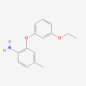 molecular formula C15H17NO2 B3172238 2-(3-Ethoxyphenoxy)-4-methylaniline CAS No. 946716-66-1