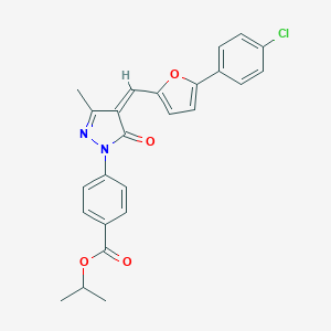 molecular formula C25H21ClN2O4 B317224 isopropyl 4-(4-{[5-(4-chlorophenyl)-2-furyl]methylene}-3-methyl-5-oxo-4,5-dihydro-1H-pyrazol-1-yl)benzoate 