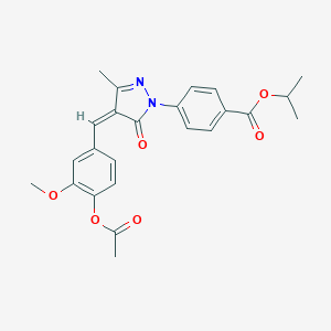 molecular formula C24H24N2O6 B317228 isopropyl 4-{4-[4-(acetyloxy)-3-methoxybenzylidene]-3-methyl-5-oxo-4,5-dihydro-1H-pyrazol-1-yl}benzoate 