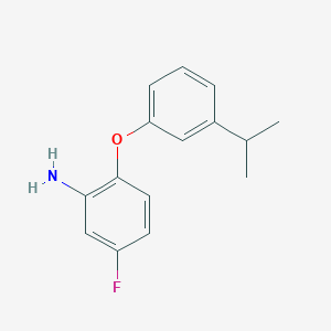 molecular formula C15H16FNO B3172281 5-Fluoro-2-(3-isopropylphenoxy)aniline CAS No. 946716-97-8