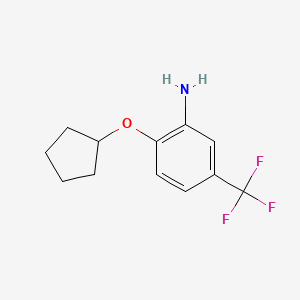 molecular formula C12H14F3NO B3172311 2-(Cyclopentyloxy)-5-(trifluoromethyl)aniline CAS No. 946719-33-1