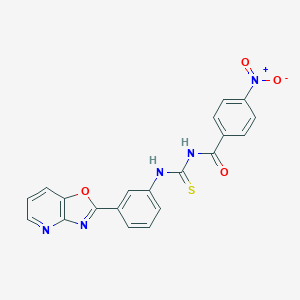 molecular formula C20H13N5O4S B317232 4-nitro-N-{[3-([1,3]oxazolo[4,5-b]pyridin-2-yl)phenyl]carbamothioyl}benzamide 