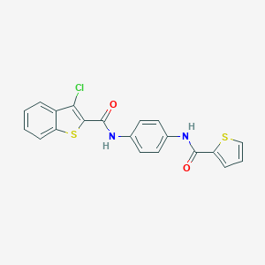 molecular formula C20H13ClN2O2S2 B317233 3-chloro-N-{4-[(2-thienylcarbonyl)amino]phenyl}-1-benzothiophene-2-carboxamide 