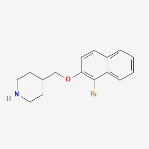 molecular formula C16H18BrNO B3172332 4-{[(1-Bromo-2-naphthyl)oxy]methyl}piperidine CAS No. 946725-44-6