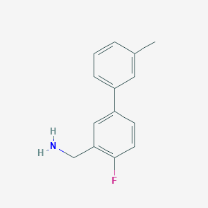 molecular formula C14H14FN B3172368 (4-Fluoro-3'-methyl[1,1'-biphenyl]-3-yl)-methanamine CAS No. 946726-98-3