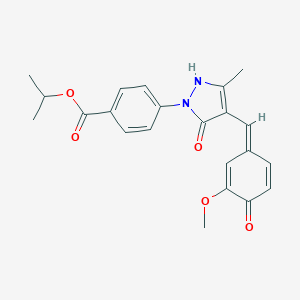 molecular formula C22H22N2O5 B317239 propan-2-yl 4-[4-[(Z)-(3-methoxy-4-oxocyclohexa-2,5-dien-1-ylidene)methyl]-5-methyl-3-oxo-1H-pyrazol-2-yl]benzoate 