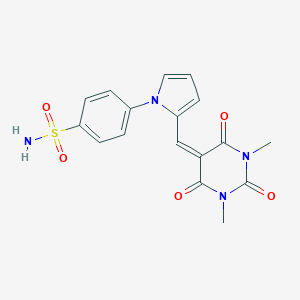 molecular formula C17H16N4O5S B317240 4-{2-[(1,3-dimethyl-2,4,6-trioxotetrahydropyrimidin-5(2H)-ylidene)methyl]-1H-pyrrol-1-yl}benzenesulfonamide 