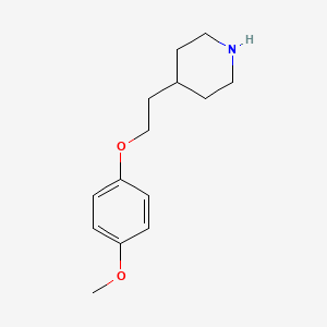 molecular formula C14H21NO2 B3172410 4-Methoxyphenyl 2-(4-piperidinyl)ethyl ether CAS No. 946727-44-2