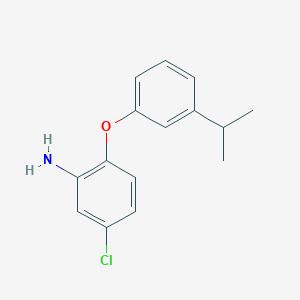 molecular formula C15H16ClNO B3172438 5-Chloro-2-(3-isopropylphenoxy)aniline CAS No. 946727-81-7