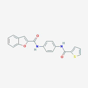 molecular formula C20H14N2O3S B317245 N-{4-[(2-thienylcarbonyl)amino]phenyl}-1-benzofuran-2-carboxamide 