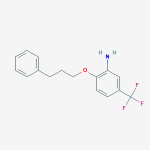 molecular formula C16H16F3NO B3172451 2-(3-Phenylpropoxy)-5-(trifluoromethyl)aniline CAS No. 946727-93-1