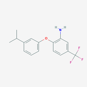 molecular formula C16H16F3NO B3172452 2-(3-异丙基苯氧基)-5-(三氟甲基)苯胺 CAS No. 946728-08-1