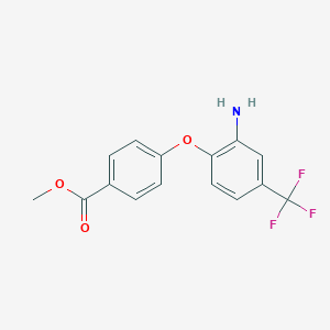 molecular formula C15H12F3NO3 B3172458 Methyl 4-[2-amino-4-(trifluoromethyl)phenoxy]-benzoate CAS No. 946728-11-6
