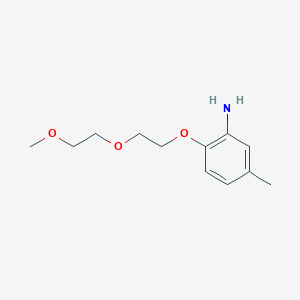 molecular formula C12H19NO3 B3172467 2-[2-(2-Methoxyethoxy)ethoxy]-5-methylphenylamine CAS No. 946728-23-0