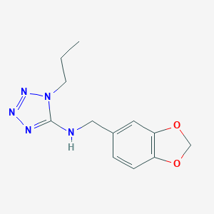 molecular formula C12H15N5O2 B317249 N-(1,3-benzodioxol-5-ylmethyl)-1-propyl-1H-tetrazol-5-amine 