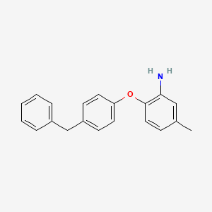 molecular formula C20H19NO B3172498 2-(4-Benzylphenoxy)-5-methylaniline CAS No. 946728-59-2