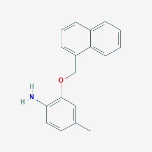 molecular formula C18H17NO B3172512 4-Methyl-2-(1-naphthylmethoxy)aniline CAS No. 946728-74-1