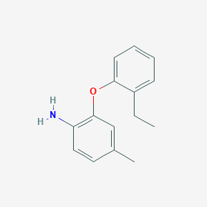 molecular formula C15H17NO B3172537 2-(2-Ethylphenoxy)-4-methylaniline CAS No. 946728-92-3