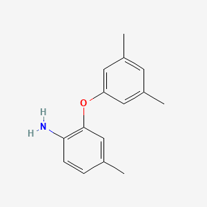 molecular formula C15H17NO B3172546 2-(3,5-Dimethylphenoxy)-4-methylaniline CAS No. 946729-01-7