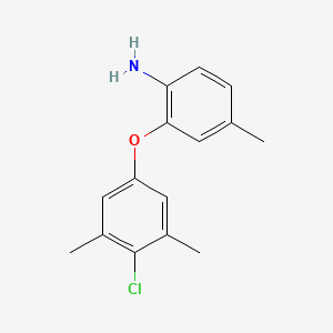 molecular formula C15H16ClNO B3172551 2-(4-Chloro-3,5-dimethylphenoxy)-4-methylaniline CAS No. 946729-04-0
