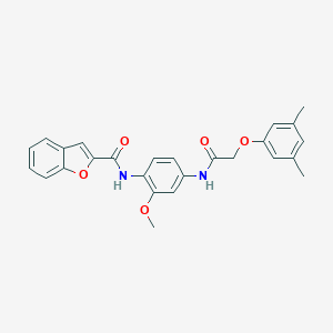 molecular formula C26H24N2O5 B317256 N-(4-{[(3,5-dimethylphenoxy)acetyl]amino}-2-methoxyphenyl)-1-benzofuran-2-carboxamide 
