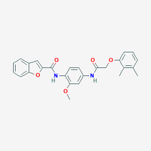 molecular formula C26H24N2O5 B317257 N-(4-{[(2,3-dimethylphenoxy)acetyl]amino}-2-methoxyphenyl)-1-benzofuran-2-carboxamide 