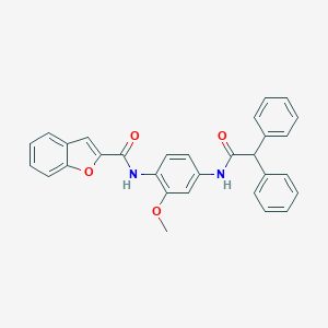 molecular formula C30H24N2O4 B317258 N-{4-[(diphenylacetyl)amino]-2-methoxyphenyl}-1-benzofuran-2-carboxamide 