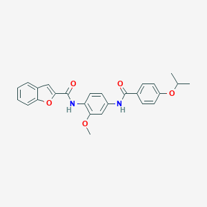 molecular formula C26H24N2O5 B317259 N-[2-methoxy-4-({[4-(propan-2-yloxy)phenyl]carbonyl}amino)phenyl]-1-benzofuran-2-carboxamide 
