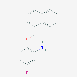 molecular formula C17H14FNO B3172590 5-Fluoro-2-(1-naphthylmethoxy)aniline CAS No. 946729-31-3