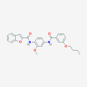 molecular formula C27H26N2O5 B317260 N-{4-[(3-butoxybenzoyl)amino]-2-methoxyphenyl}-1-benzofuran-2-carboxamide 