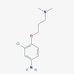 molecular formula C11H17ClN2O B3172629 N-[3-(4-氨基-2-氯苯氧基)丙基]-N,N-二甲基胺 CAS No. 946729-64-2