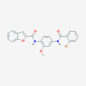 molecular formula C23H17BrN2O4 B317265 N-(4-{[(2-bromophenyl)carbonyl]amino}-2-methoxyphenyl)-1-benzofuran-2-carboxamide 