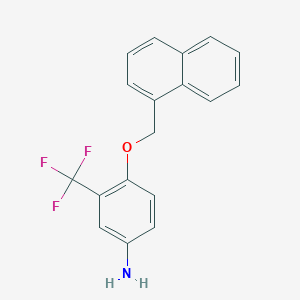 molecular formula C18H14F3NO B3172675 4-(1-Naphthylmethoxy)-3-(trifluoromethyl)aniline CAS No. 946740-46-1