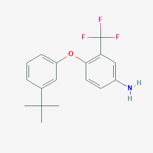 molecular formula C17H18F3NO B3172678 4-[3-(Tert-butyl)phenoxy]-3-(trifluoromethyl)-phenylamine CAS No. 946740-74-5