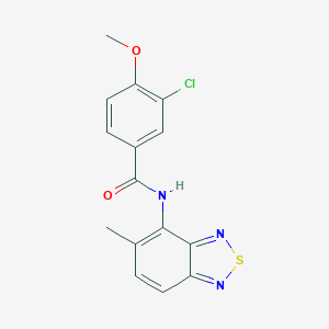 molecular formula C15H12ClN3O2S B317268 3-chloro-4-methoxy-N-(5-methyl-2,1,3-benzothiadiazol-4-yl)benzamide 
