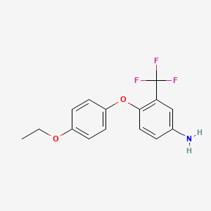 molecular formula C15H14F3NO2 B3172686 4-(4-Ethoxyphenoxy)-3-(trifluoromethyl)aniline CAS No. 946740-82-5