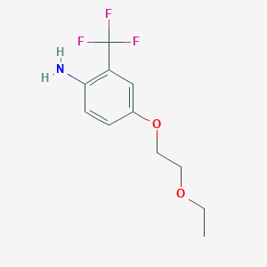 molecular formula C11H14F3NO2 B3172699 4-(2-乙氧基乙氧基)-2-(三氟甲基)苯胺 CAS No. 946741-02-2