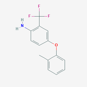 molecular formula C14H12F3NO B3172714 4-(2-Methylphenoxy)-2-(trifluoromethyl)aniline CAS No. 946741-23-7