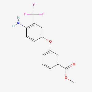 molecular formula C15H12F3NO3 B3172718 Methyl 3-[4-amino-3-(trifluoromethyl)phenoxy]-benzoate CAS No. 946741-32-8