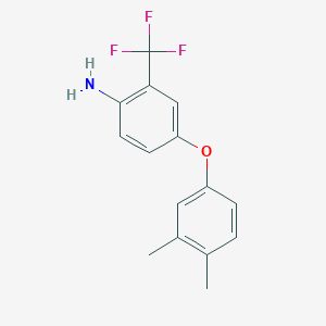 molecular formula C15H14F3NO B3172726 4-(3,4-Dimethylphenoxy)-2-(trifluoromethyl)aniline CAS No. 946741-35-1