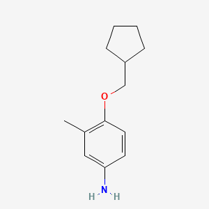 molecular formula C13H19NO B3172742 4-(Cyclopentylmethoxy)-3-methylaniline CAS No. 946741-59-9